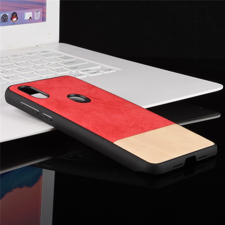 Bi-color Splicing PU Leather Coated PC + TPU Mobile Phone Shell for Xiaomi Mi Mix 3 - Red-5