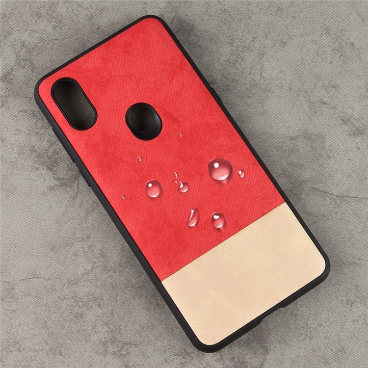 Bi-color Splicing PU Leather Coated PC + TPU Mobile Phone Shell for Xiaomi Mi Mix 3 - Red-6
