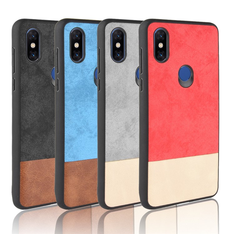 Bi-color Splicing PU Leather Coated PC + TPU Mobile Phone Shell for Xiaomi Mi Mix 3 - Red-7