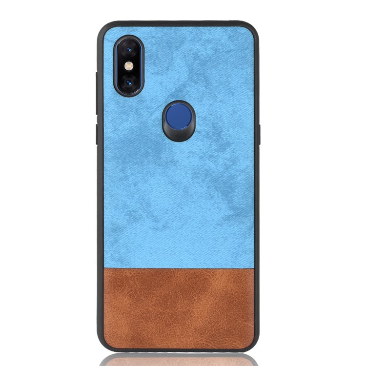 Bi-color PU Leather Coated PC + TPU Splicing Hybrid Case Coverl for Xiaomi Mi Mix 3 - Blue-2