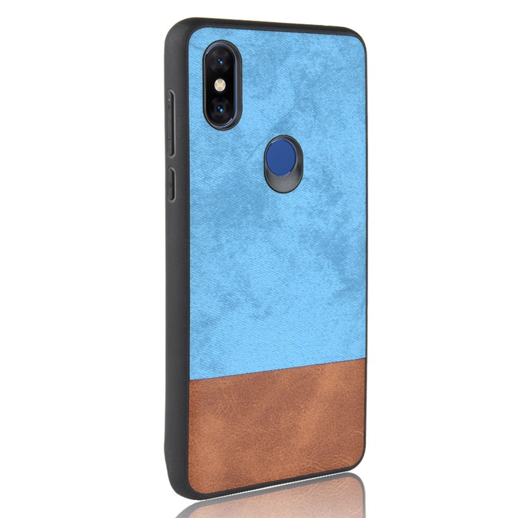 Bi-color PU Leather Coated PC + TPU Splicing Hybrid Case Coverl for Xiaomi Mi Mix 3 - Blue-3