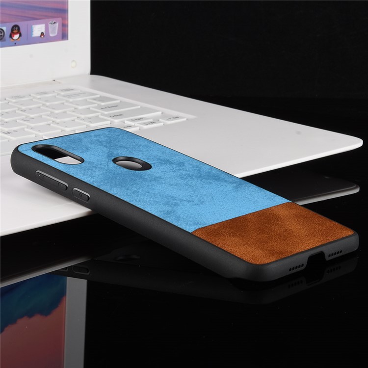 Bi-color PU Leather Coated PC + TPU Splicing Hybrid Case Coverl for Xiaomi Mi Mix 3 - Blue-4