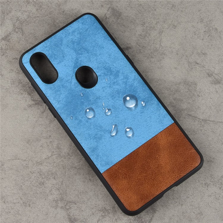 Bi-color PU Leather Coated PC + TPU Splicing Hybrid Case Coverl for Xiaomi Mi Mix 3 - Blue-5