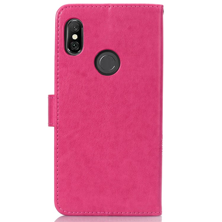 For Xiaomi Redmi Note 6 Pro 3D Flower Leather Phone Casing / Imprint Flower / Rhinestone Decor / Wallet - Rose-4