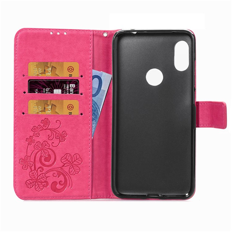 For Xiaomi Redmi Note 6 Pro 3D Flower Leather Phone Casing / Imprint Flower / Rhinestone Decor / Wallet - Rose-5