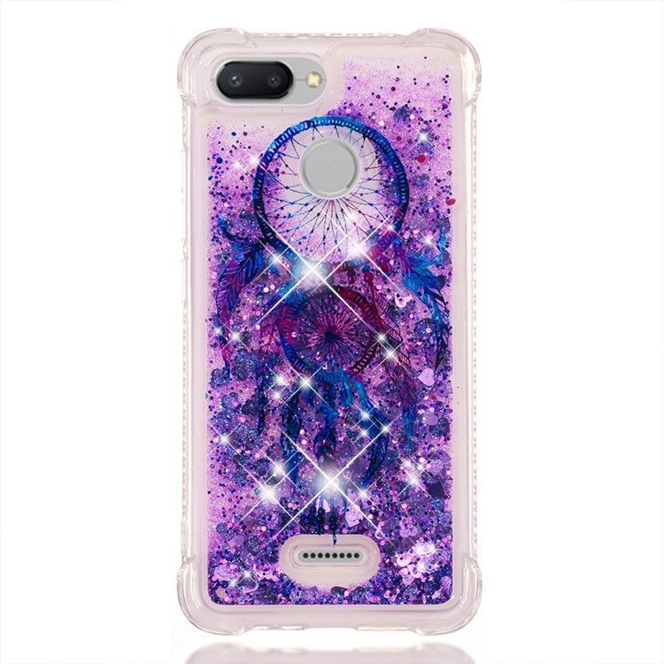 Pattern Printing Flowing Quicksand TPU Case for Xiaomi Redmi 6 - Blue Dream Catcher-2
