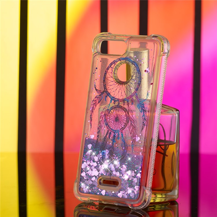 Pattern Printing Flowing Quicksand TPU Case for Xiaomi Redmi 6 - Blue Dream Catcher-5