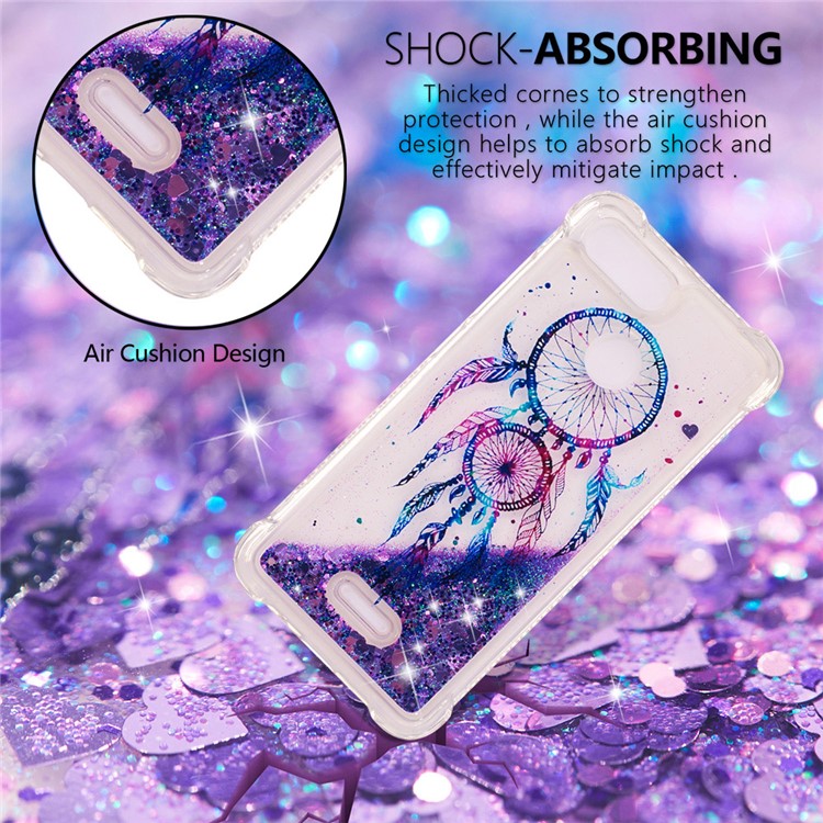 Pattern Printing Flowing Quicksand TPU Case for Xiaomi Redmi 6 - Blue Dream Catcher-6