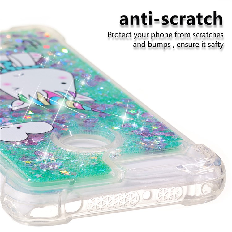 Pattern Printing Flowing Quicksand TPU Phone Casing for Xiaomi Redmi 6 - Unicorn-3
