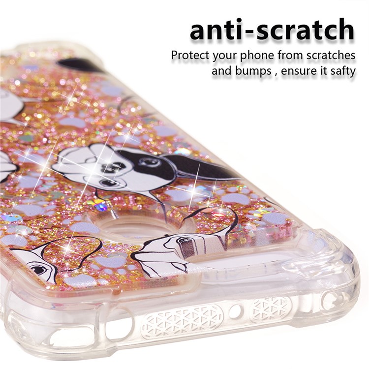 Pattern Printing Flowing Quicksand TPU Back Case for Xiaomi Redmi 6 - Dogs-3