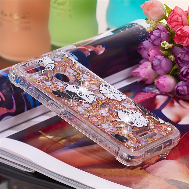 Pattern Printing Flowing Quicksand TPU Back Case for Xiaomi Redmi 6 - Dogs-4