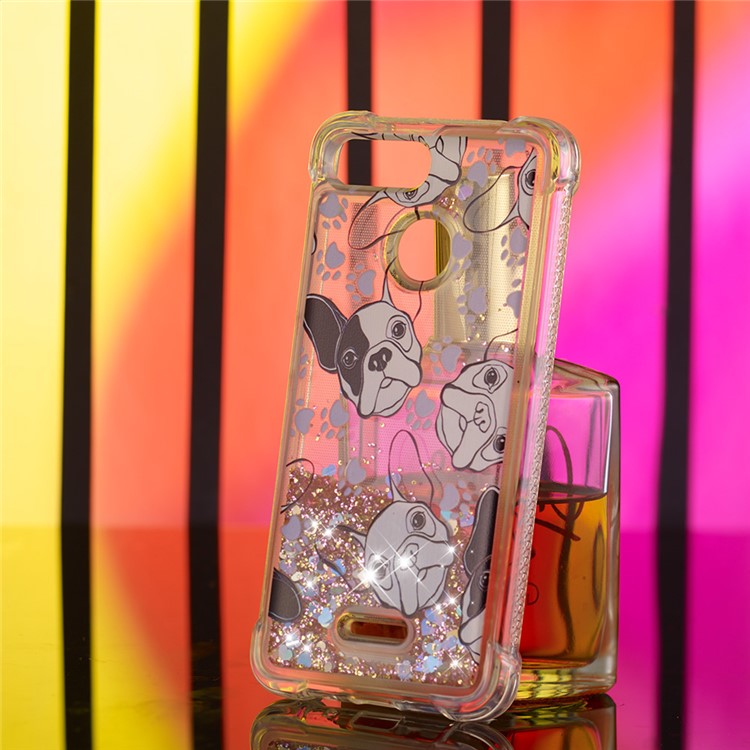 Pattern Printing Flowing Quicksand TPU Back Case for Xiaomi Redmi 6 - Dogs-5