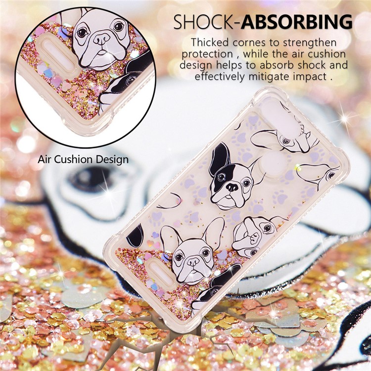 Pattern Printing Flowing Quicksand TPU Back Case for Xiaomi Redmi 6 - Dogs-6