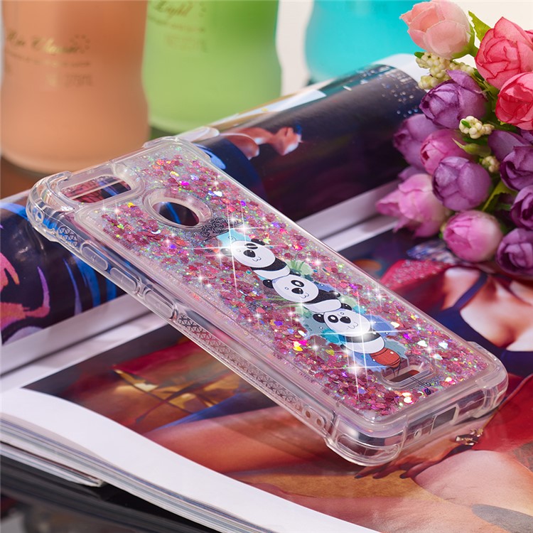 Pattern Printing Flowing Quicksand TPU Mobile Phone Case for Xiaomi Redmi 6 - Pandas-4