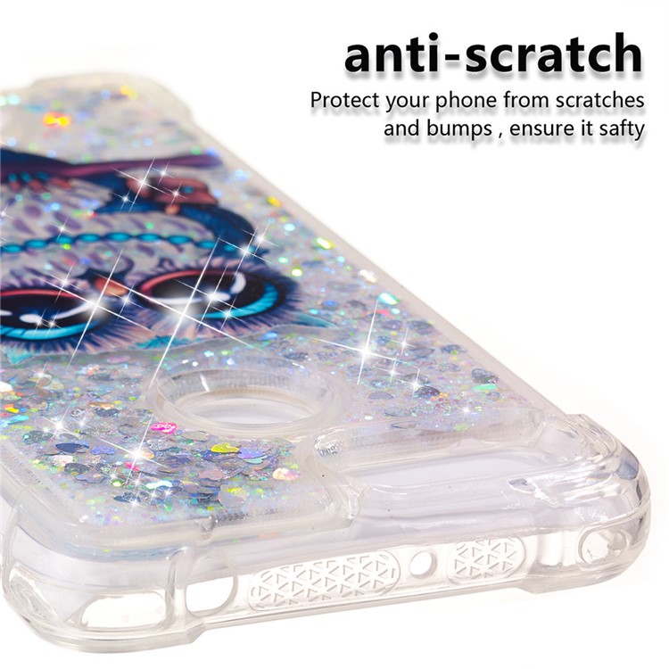 Pattern Printing Flowing Quicksand TPU Mobile Phone Shell for Xiaomi Redmi 6 - Owl-3