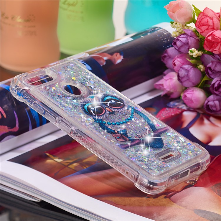 Pattern Printing Flowing Quicksand TPU Mobile Phone Shell for Xiaomi Redmi 6 - Owl-4