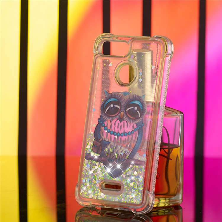 Pattern Printing Flowing Quicksand TPU Mobile Phone Shell for Xiaomi Redmi 6 - Owl-5