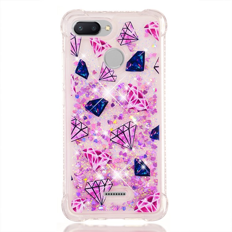 Pattern Printing Flowing Quicksand TPU Case Cover for Xiaomi Redmi 6 - Diamonds-2
