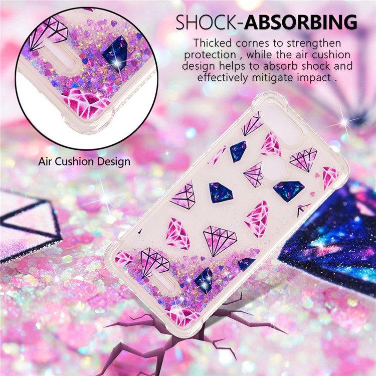 Pattern Printing Flowing Quicksand TPU Case Cover for Xiaomi Redmi 6 - Diamonds-6