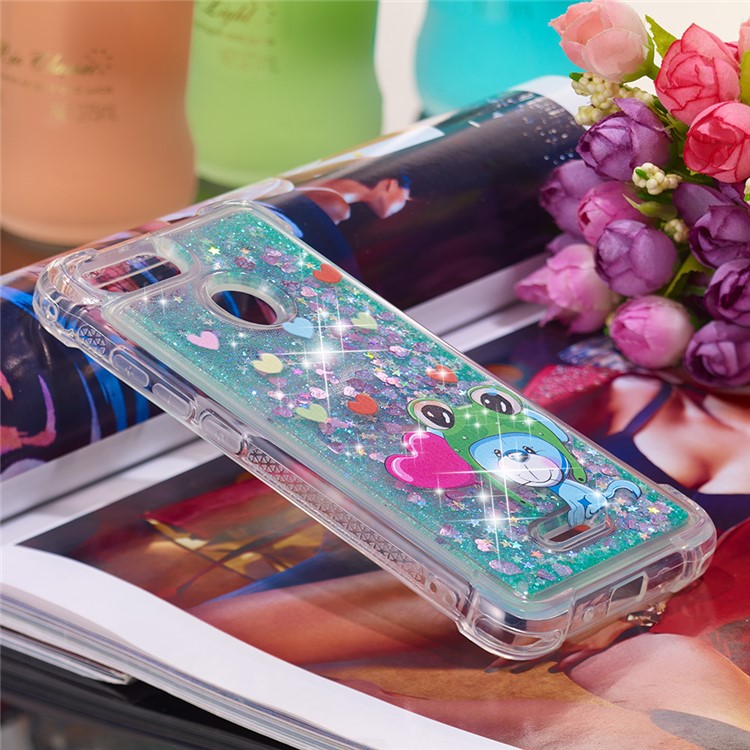 Pattern Printing Flowing Quicksand TPU Case Mobile Accessory for Xiaomi Redmi 6 - Hearts-4