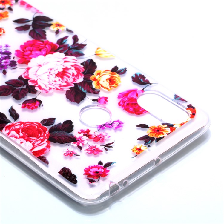 For Xiaomi Mi Max 3 Pattern Printing Soft TPU Back Cover - Blooming Flower-4