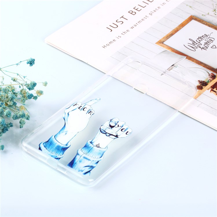 For Xiaomi Mi Max 3 Pattern Printing TPU Case Soft Cell Phone Cover - Fuck You Gesture-2