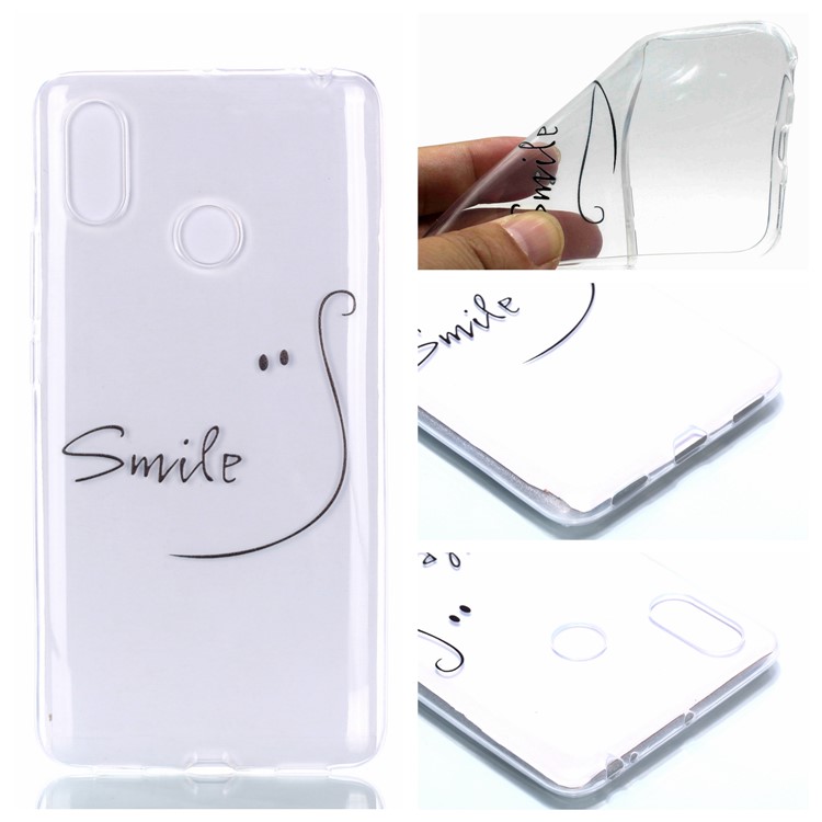 For Xiaomi Mi Max 3 Pattern Printing Soft TPU Mobile Phone Shell - Smile-1