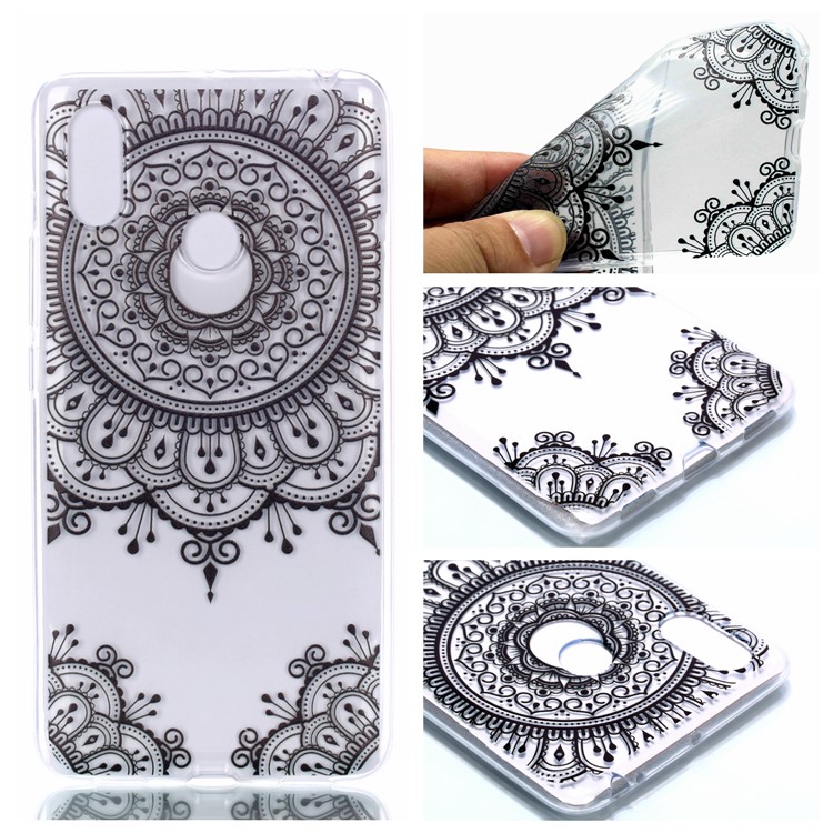 For Xiaomi Mi Max 3 Pattern Printing Soft TPU Case Accessory - Lace Flower-1
