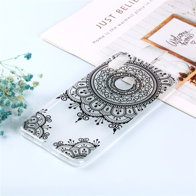 For Xiaomi Mi Max 3 Pattern Printing Soft TPU Case Accessory - Lace Flower-2