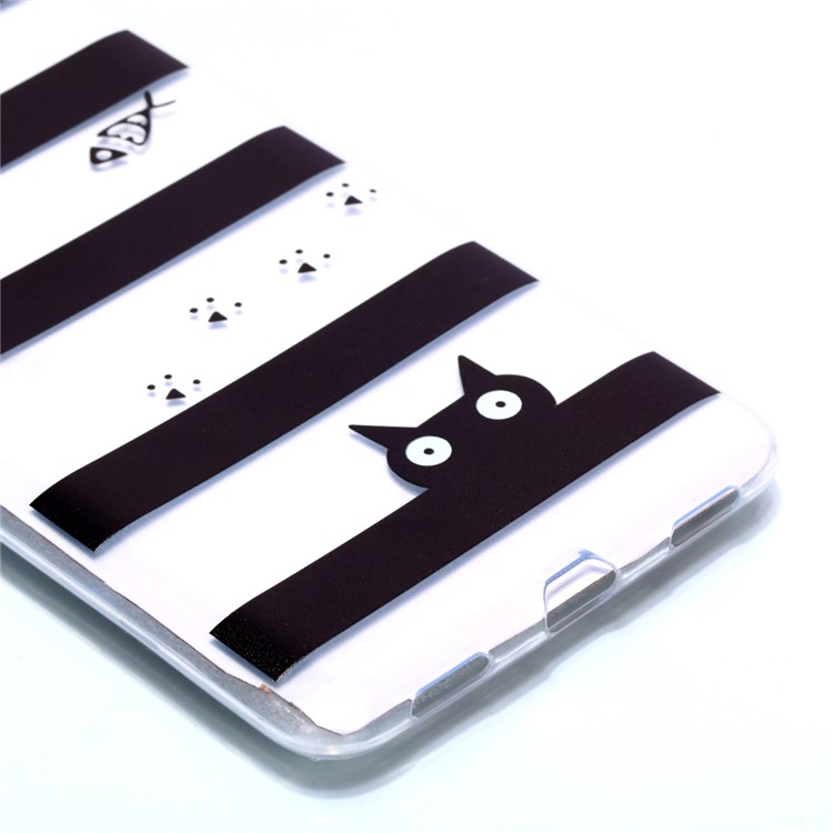 For Xiaomi Mi Max 3 Pattern Printing Soft TPU Mobile Casing Cover - Fish and Cat-3
