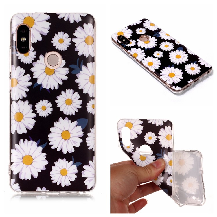 Patterned IMD Soft Matte TPU Phone Casing for Xiaomi Redmi Note 5 Pro (Dual Camera) / Redmi Note 5 (China) - Daisy-1