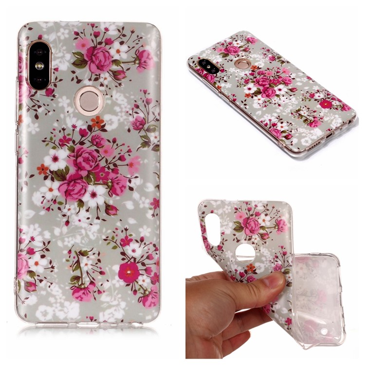 Patterned IMD Soft Matte TPU Cell Phone Cover for Xiaomi Redmi Note 5 Pro (Dual Camera) / Redmi Note 5 (China) - Pretty Flower-1