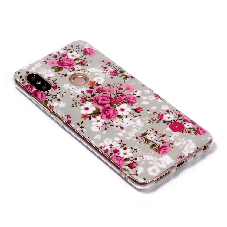 Patterned IMD Soft Matte TPU Cell Phone Cover for Xiaomi Redmi Note 5 Pro (Dual Camera) / Redmi Note 5 (China) - Pretty Flower-3