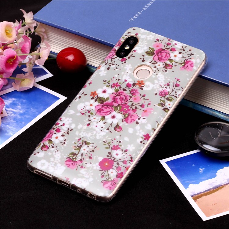 Patterned IMD Soft Matte TPU Cell Phone Cover for Xiaomi Redmi Note 5 Pro (Dual Camera) / Redmi Note 5 (China) - Pretty Flower-4