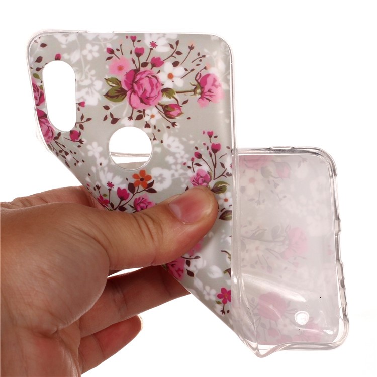 Patterned IMD Soft Matte TPU Cell Phone Cover for Xiaomi Redmi Note 5 Pro (Dual Camera) / Redmi Note 5 (China) - Pretty Flower-5