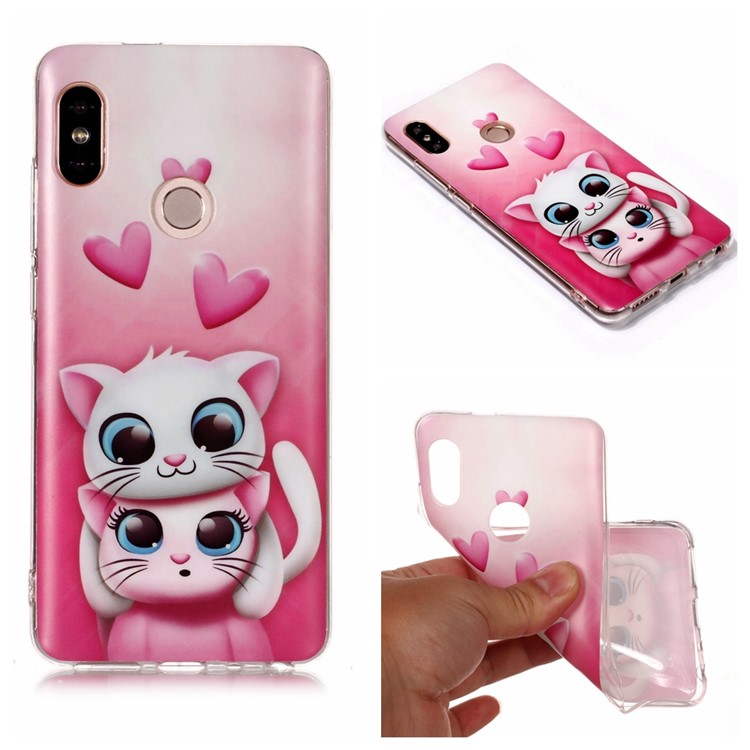 Gemusterte IMD-Soft-Matt-TPU-Handyhülle Für Xiaomi Redmi Note 5 Pro (Dual-Kamera) / Redmi Note 5 (china) - Schöne Katzen-1