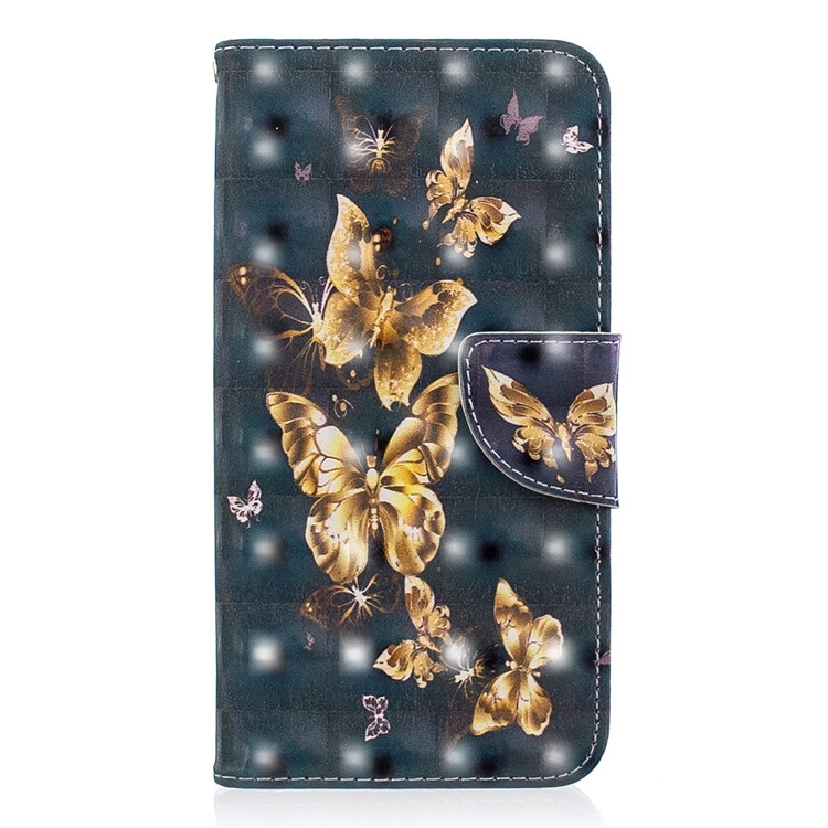 Patterned Light Spot Decor Leather Stand Protective Shell for Xiaomi Redmi 6 - Flying Butterfly-2