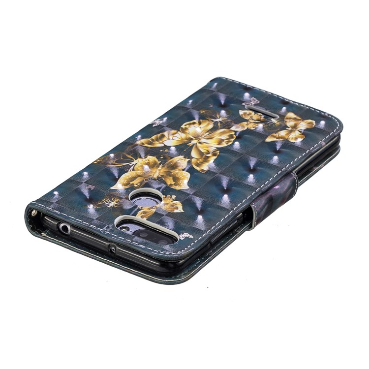 Patterned Light Spot Decor Leather Stand Protective Shell for Xiaomi Redmi 6 - Flying Butterfly-5