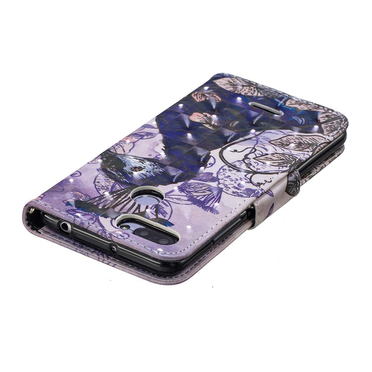 Patterned Light Spot Decor Leather Wallet Cover Casing for Xiaomi Redmi 6 - Peacock-5