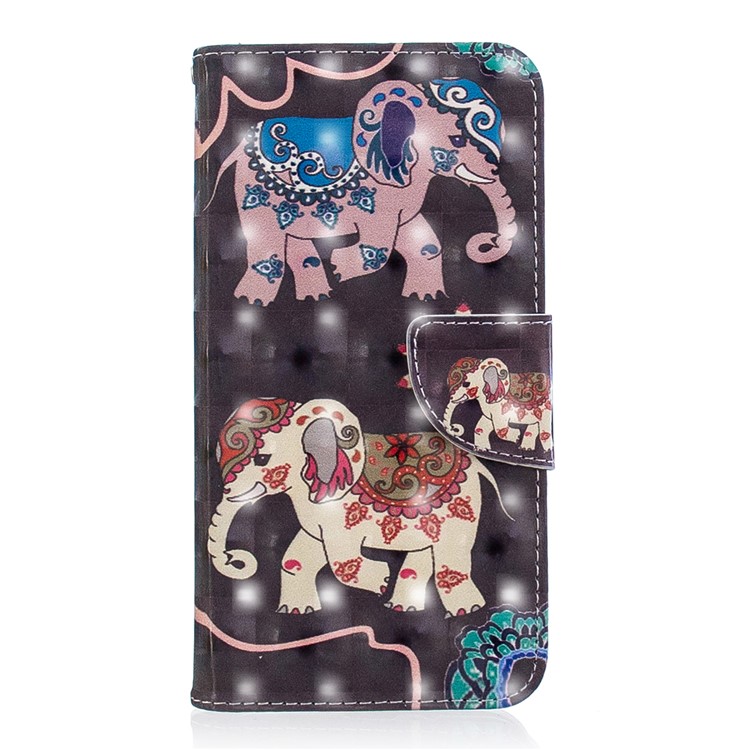 Patterned Light Spot Decor Leather Wallet Cell Phone Case for Xiaomi Redmi 6 - Elephant-2