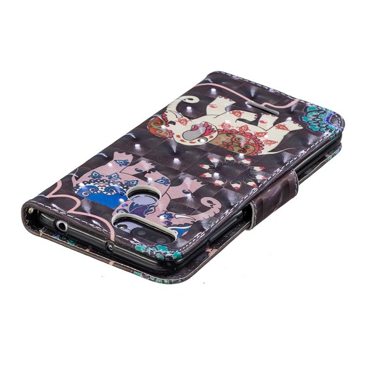Patterned Light Spot Decor Leather Wallet Cell Phone Case for Xiaomi Redmi 6 - Elephant-5