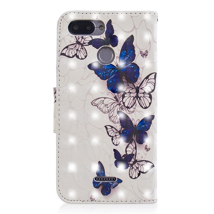 Patterned Light Spot Decor Leather Phone Accessory Case for Xiaomi Redmi 6 - Beautiful Butterfly-3