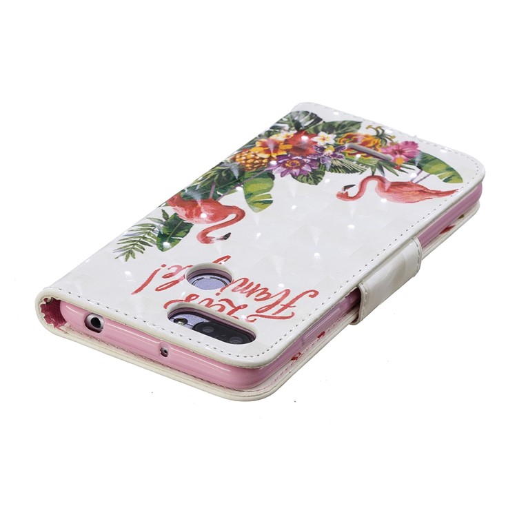 Patterned Light Spot Decor Leather Wallet Mobile Phone Casing for Xiaomi Redmi 6 - Flamingo-5