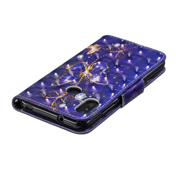 Patterned Light Spot Decor Leather Stand Mobile Cover for Xiaomi Mi A2 Lite / Redmi 6 Pro - Vivid Butterfly-5