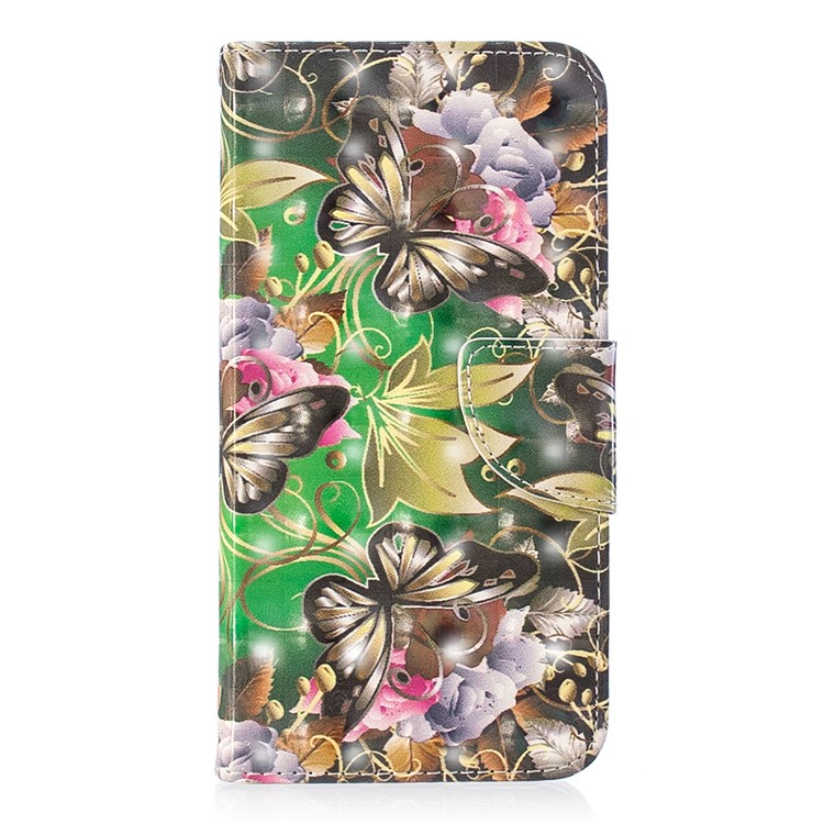 Patterned Light Spot Decor Leather Stand Mobile Case for Xiaomi Mi A2 Lite / Redmi 6 Pro - Butterfly and Flowers-2