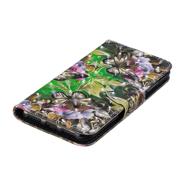 Patterned Light Spot Decor Leather Stand Mobile Case for Xiaomi Mi A2 Lite / Redmi 6 Pro - Butterfly and Flowers-4