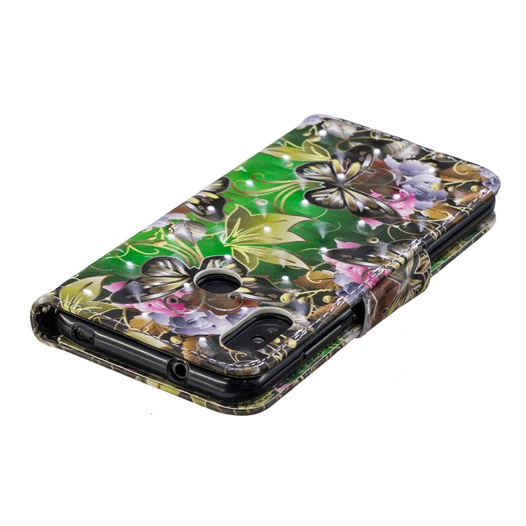 Patterned Light Spot Decor Leather Stand Mobile Case for Xiaomi Mi A2 Lite / Redmi 6 Pro - Butterfly and Flowers-5
