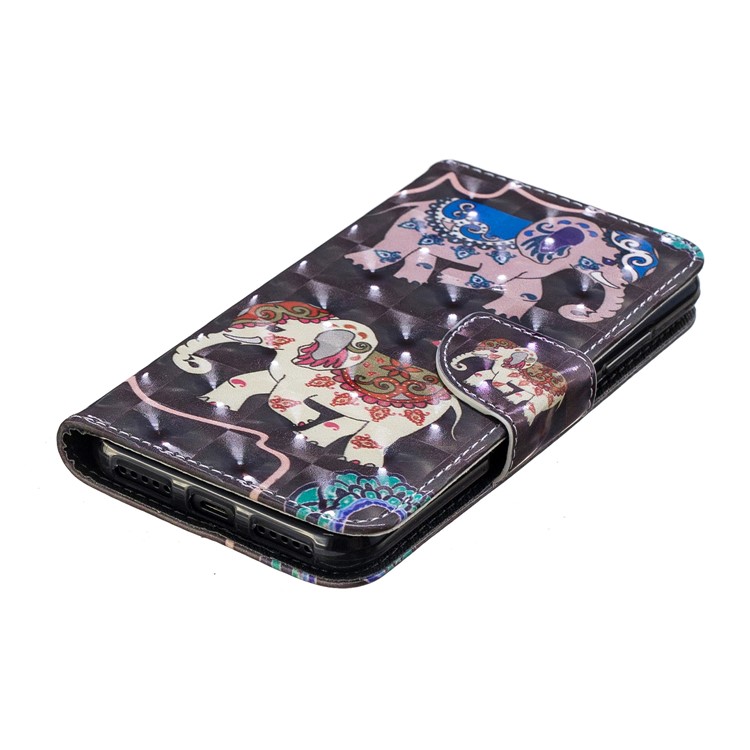 Patterned Light Spot Decor Leather Stand Mobile Flip Cover for Xiaomi Mi A2 Lite / Redmi 6 Pro - Elephant-4