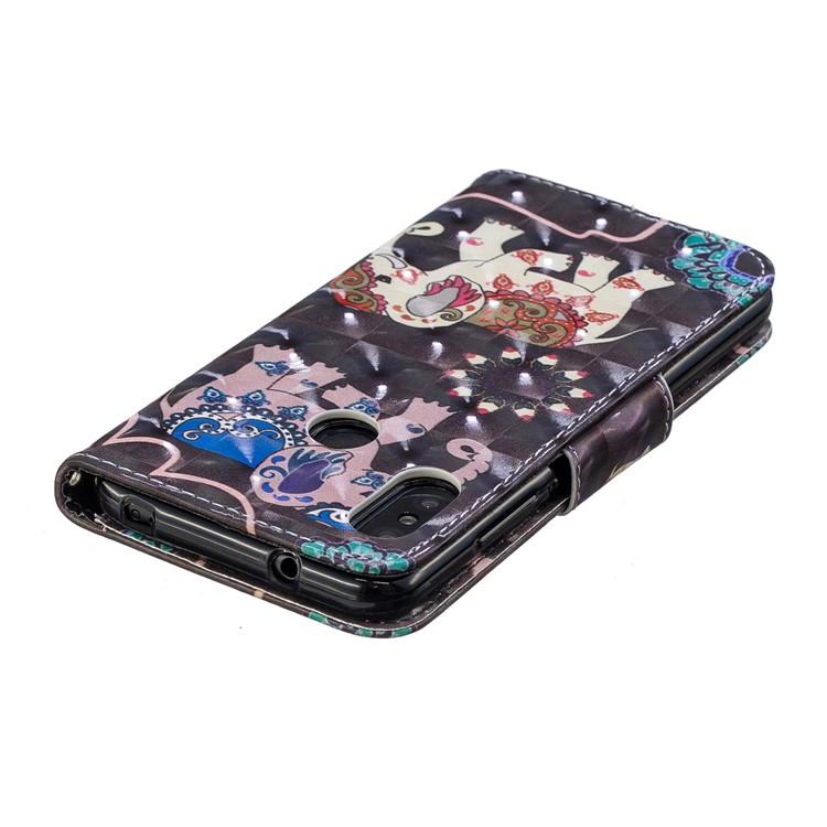 Patterned Light Spot Decor Leather Stand Mobile Flip Cover for Xiaomi Mi A2 Lite / Redmi 6 Pro - Elephant-5