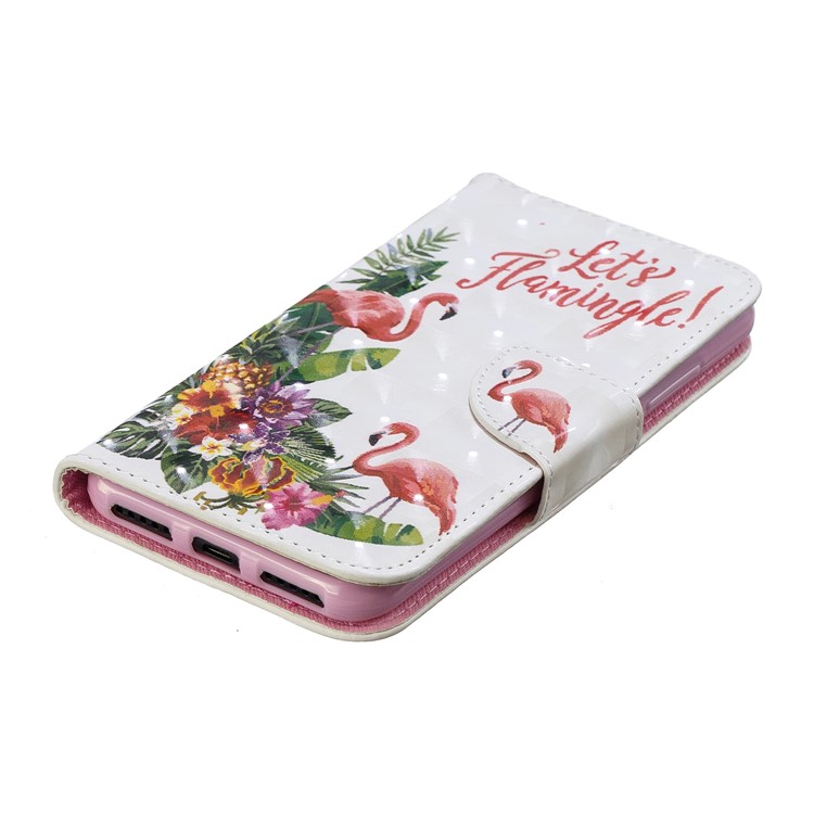 Patterned Light Spot Decor Leather Stand Phone Shell for Xiaomi Mi A2 Lite / Redmi 6 Pro - Flamingo-4